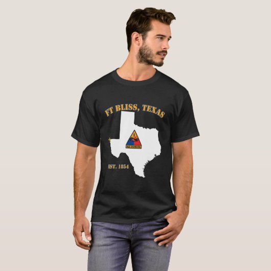 Streitkräftebasis Fort Bliss X 1. gepanzerte Divis T-Shirt (Vorne ganz)