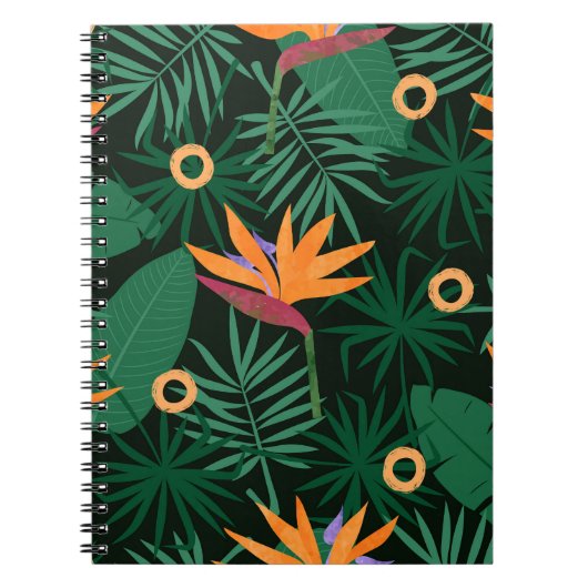 Strelitzia-Blume: Vintager Hintergrund Notizblock (Vorderseite)