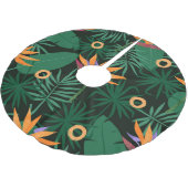 Strelitzia-Blume: Vintager Hintergrund Polyester Weihnachtsbaumdecke (Schrägansicht)