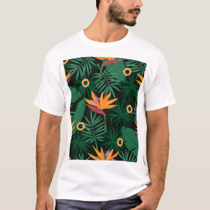 Strelitzia-Blume: Vintager Hintergrund T-Shirt
