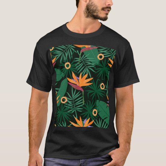 Strelitzia-Blume: Vintager Hintergrund T-Shirt (Vorderseite)