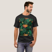Strelitzia-Blume: Vintager Hintergrund T-Shirt (Vorne ganz)