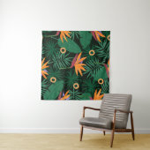 Strelitzia-Blume: Vintager Hintergrund Wandteppich (Beispiel (Horizontal))