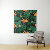 Strelitzia-Blume: Vintager Hintergrund Wandteppich (Beispiel)