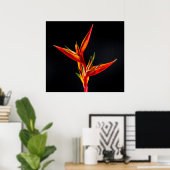 Strelitzia, der Vogel der paradiesischen Blume Poster (Heimbüro)