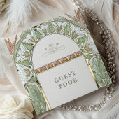 Strelitzia Gold Wedding Art Nouveau Gästebuch