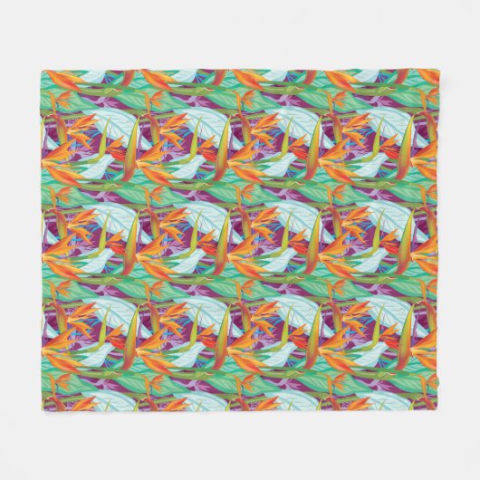 Strelitzia-Muster Fleecedecke (Vorderseite (Horizontal))