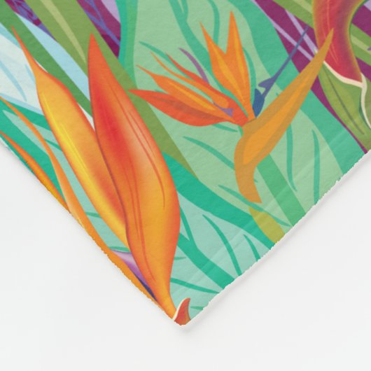Strelitzia-Muster Fleecedecke (Ecke)