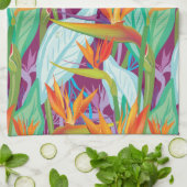 Strelitzia-Muster Geschirrtuch (Gefaltet)