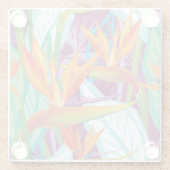Strelitzia-Muster Glasuntersetzer (Rückseite)