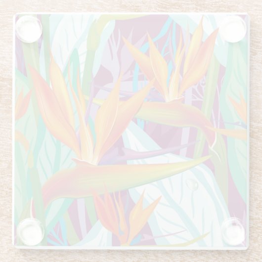 Strelitzia-Muster Glasuntersetzer (Rückseite)