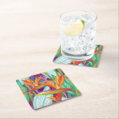 Strelitzia-Muster Rechteckiger Pappuntersetzer (Vor Ort)