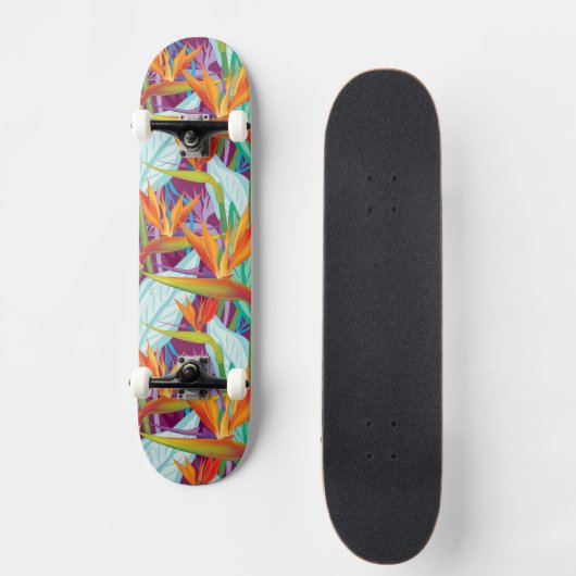 Strelitzia-Muster Skateboard (Vorderseite)