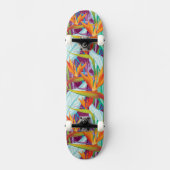 Strelitzia-Muster Skateboard (Vorderseite)