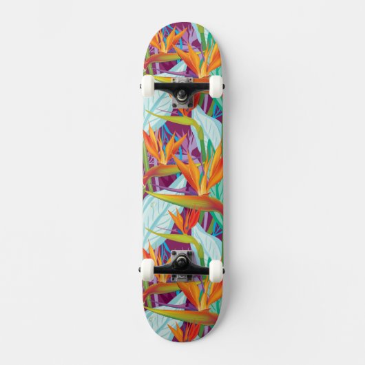 Strelitzia-Muster Skateboard (Vorderseite)