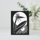 Strelitzia overblown - Schwarzweiß Vintage Kunst Postkarte (Stehend Vorderseite)
