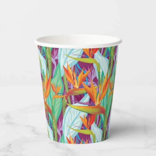 Strelitzia Pattern Pappbecher (Rückseite)