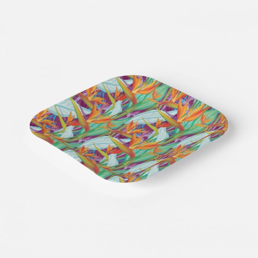 Strelitzia Pattern Pappteller (Gewinkelt)