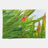 Strelitzia Reginae & Blätter Geschirrtuch (Horizontal)