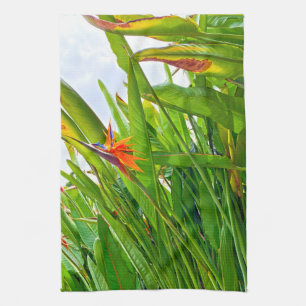 Strelitzia Reginae & Blätter Geschirrtuch