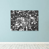 Streng schwarz-weiß DUO gearbeitete Canvas Print Leinwanddruck (Insitu (Holzboden))