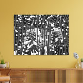 Streng schwarz-weiß DUO gearbeitete Canvas Print Leinwanddruck (Insitu (Wohnzimmer))