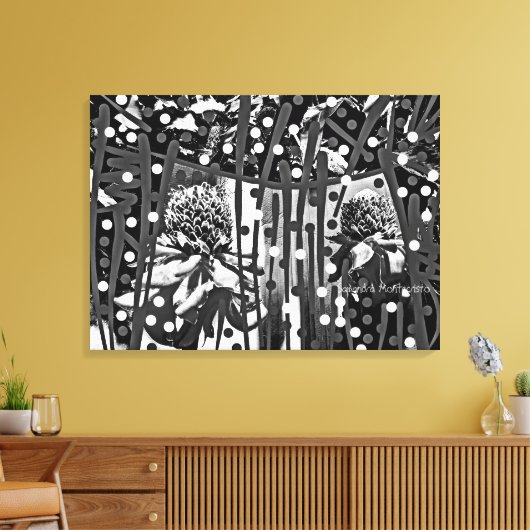 Streng schwarz-weiß DUO gearbeitete Canvas Print Leinwanddruck (Insitu (Wohnzimmer))