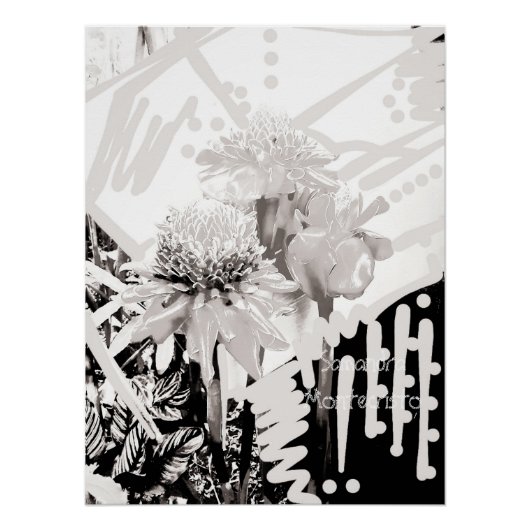 Streng Schwarz & Weiß Wonder TRIO Glossy Poster (Vorderseite)