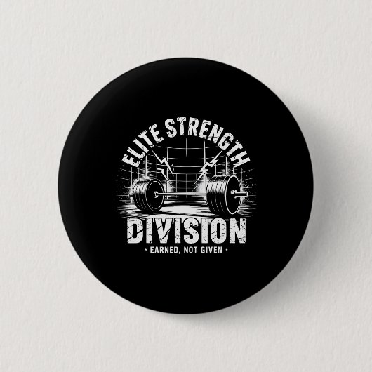 Strenge Division Deadlift Club Gym Gewichtheben Button (Vorderseite)