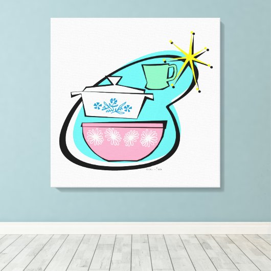 Strenge Leinwand für das Design von Atomkerware (Insitu (Holzboden))