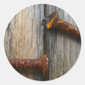 Strenge Nägel aus Holz2 Runder Aufkleber
