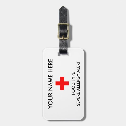 Strenger Allergie Identifikations- u. EIS-Umbau Gepäckanhänger (Vorderseite vertikal)
