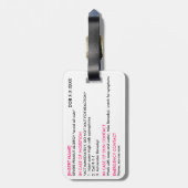 Strenger Allergie Identifikations- u. EIS-Umbau Gepäckanhänger (Rückseite vertikal)