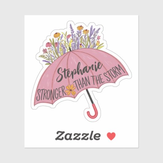 Strenger als der Sturm Umbrella Individuelle Name  Aufkleber (Blatt)