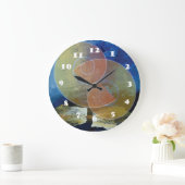 "Strenght" Blue & Yellow Abstrakt ArtClock Große Wanduhr (Zuhause)