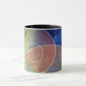 "Strenght" Orange, Blue & Yellow Abstrakt Art Tass Tasse (Zentrum)