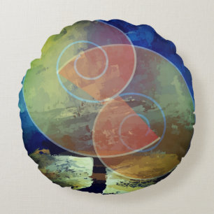 "Strenght" Orange, Blue & Yellow Art Kissen