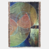 "Strenght" Orange, Blue & Yellow Art Throw Blanke Decke (Vorderseite Vertikal)