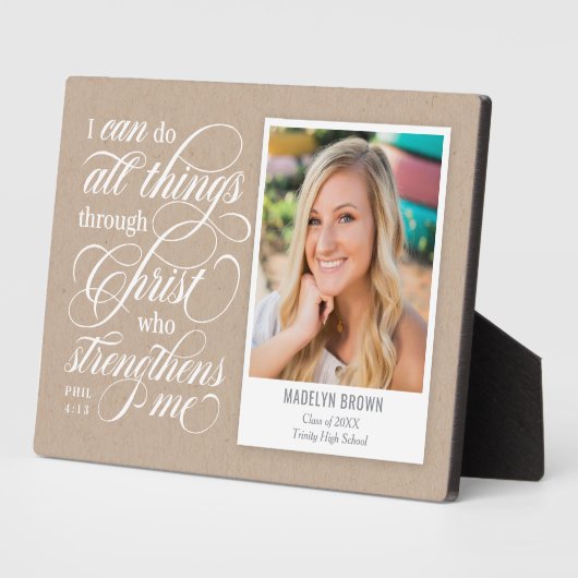 Strengter Abschluss Keepake Desktop Plaque Fotoplatte (Seite)