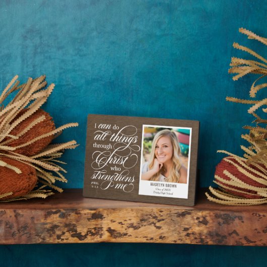 Strengter Abschluss Keepake Desktop Plaque Fotoplatte (Seite)