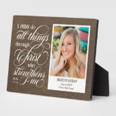 Strengter Abschluss Keepake Desktop Plaque Fotoplatte (Seite)