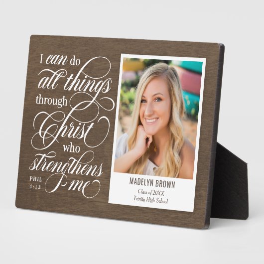 Strengter Abschluss Keepake Desktop Plaque Fotoplatte (Seite)