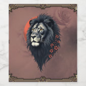 Strength and delicacy united, a black lion weinetikett (Einzelnes Label)