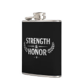 Strength and Honor Black Stainless Steel Hip Flask Flachmann (Links)