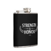 Strength and Honor Black Stainless Steel Hip Flask Flachmann (Rechts)