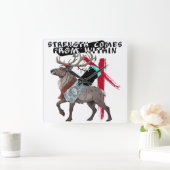 Strength Comes From Within Reindeer Quadratische Wanduhr (Zuhause)
