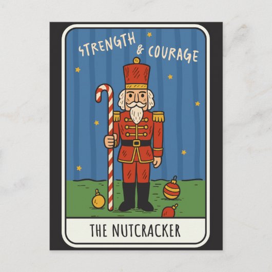Strength & Courage Nutcracker Soldier Christmas  Feiertagspostkarte (Vorderseite)