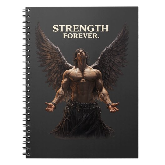 Strength Forever Dark Angel Design – Motivational  Notizblock (Vorderseite)