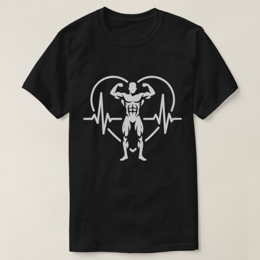 Strength Heartbeat Gym Motivation T-Shirt (Design vorne)