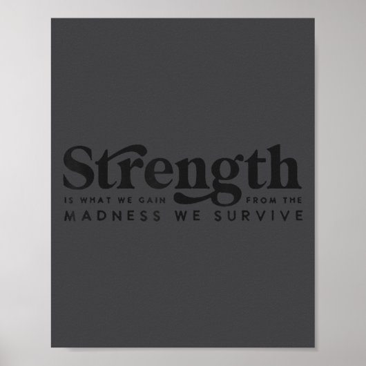 Strength Is What We Gain From The Madness We Survi Poster (Vorne)